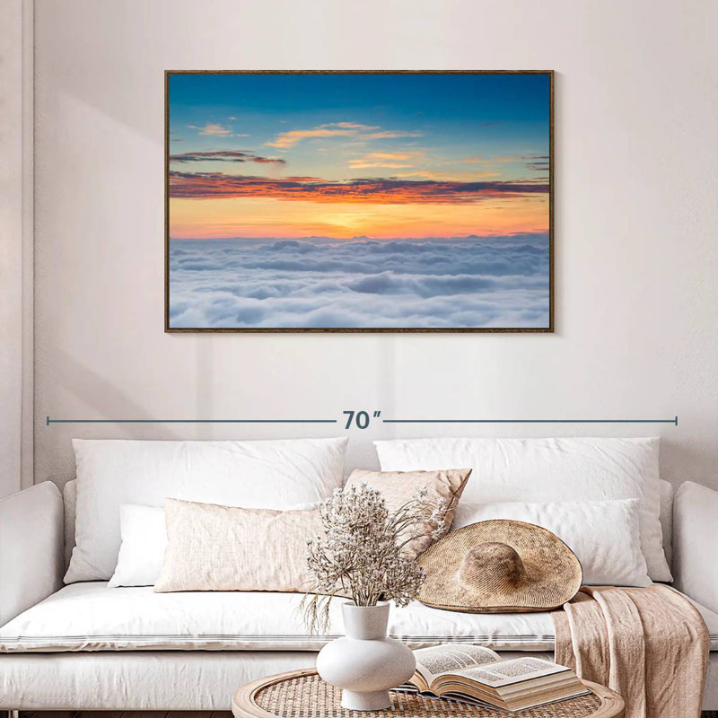 Sunscape Cloudscape, Cadre flottant noyer, 43 po x 29 po