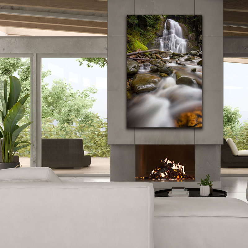 «Moss Glen Falls And Deer Hollow Brook» par Rick Berk, art mural épique Graffiti, 40 po x 60 po