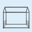 Structure de lit double en métal Montessori, lit en forme de maison avec garde-corps pour enfants et tout-petits-53994546-53994548