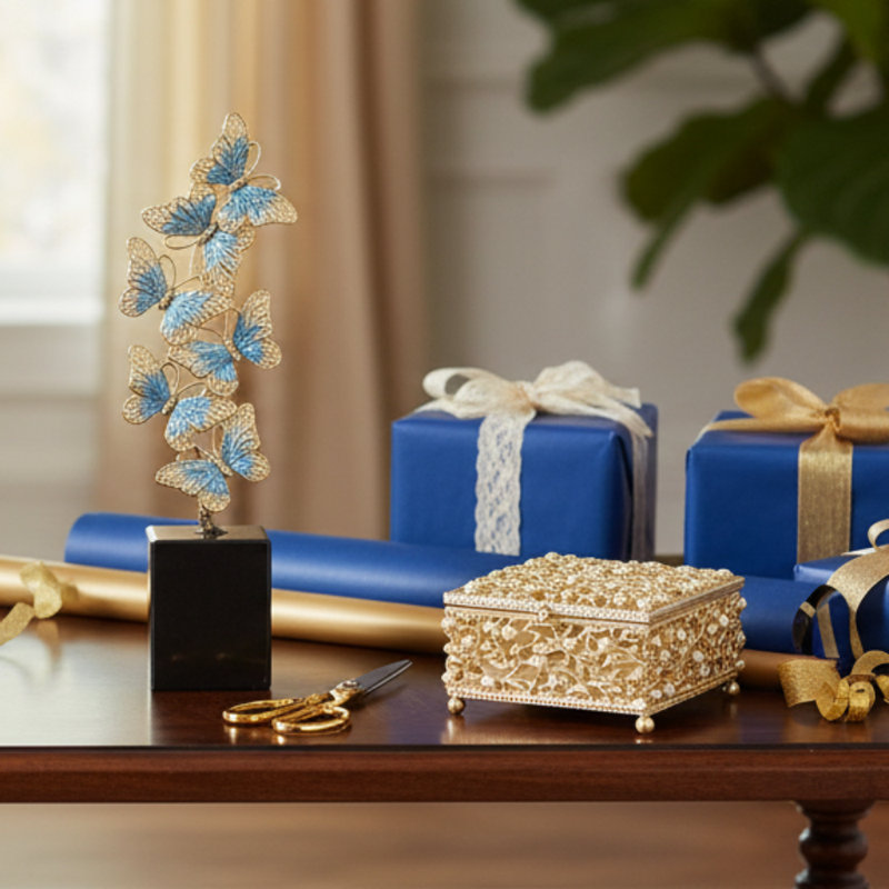 Eleanor Decorative Box, Gold