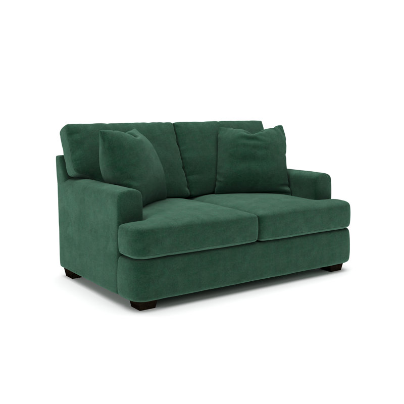Emilio Upholstered 65'' Loveseat, Bella Hunter Performance Velvet