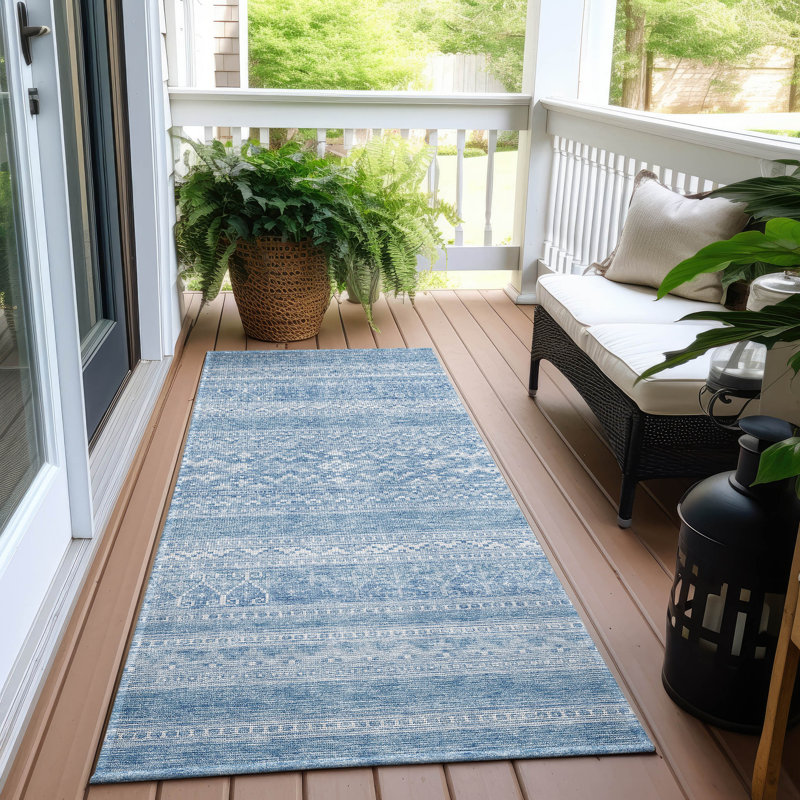 Mykelle Washable Southwestern Indoor / Outdoor Rug, Runner 2'3" x 7'6"