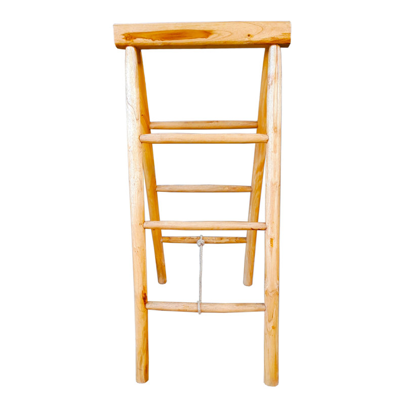 Romanteaka 3 - Step Wood Lightweight Folding Small Step Ladder