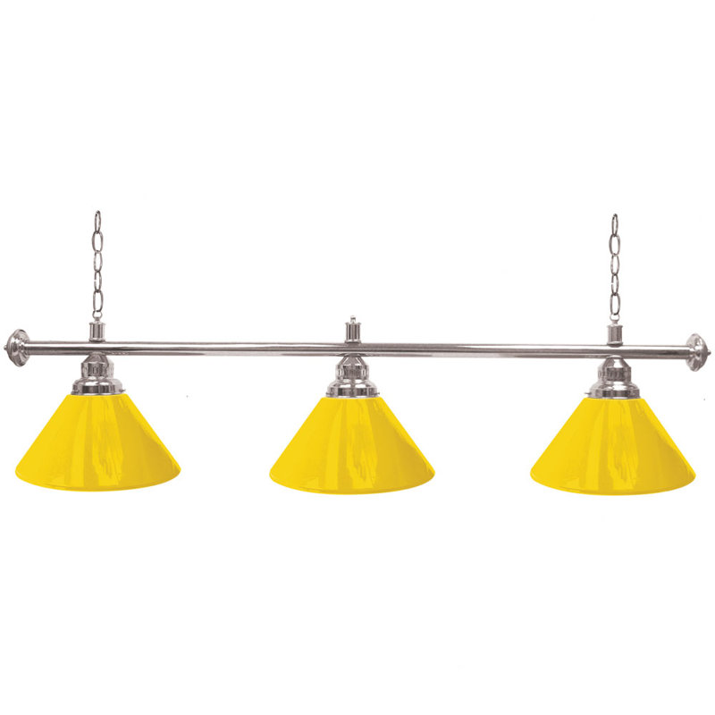 Luminaire suspendu linéaire à 3 lumières Premium, Jaune, argent