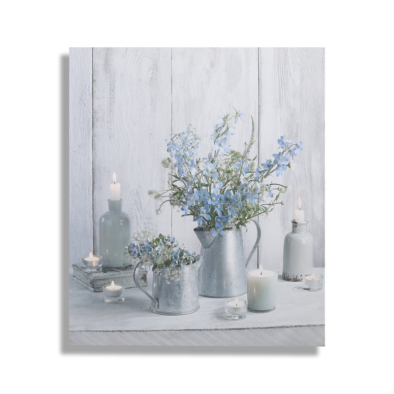 Art for the Home Something Blue LED Printed Canvas
