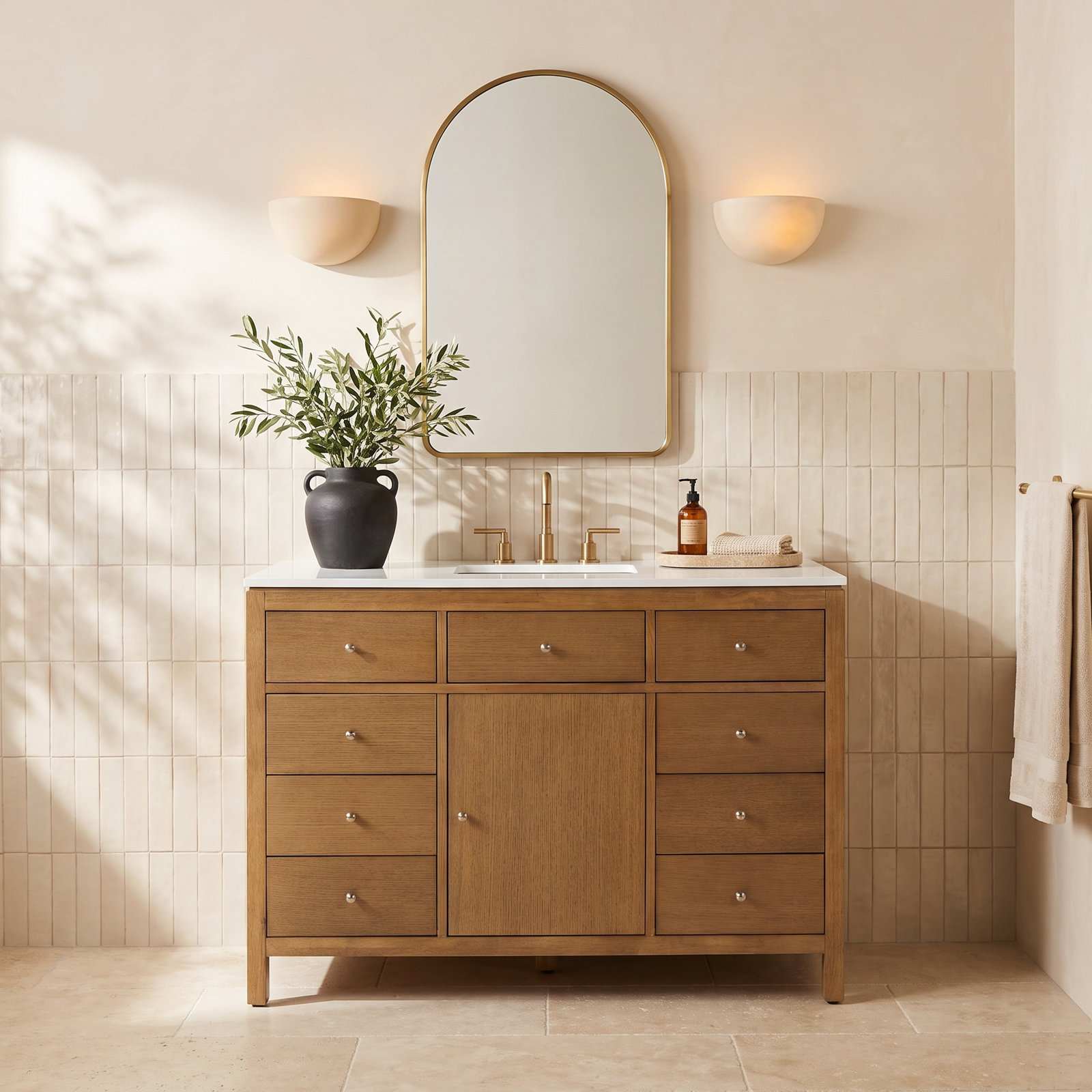 Celine 48" Acacia Single Bathroom Vanity, Natural