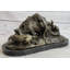 Figurine en bronze sangliers et chiens Lecourtier