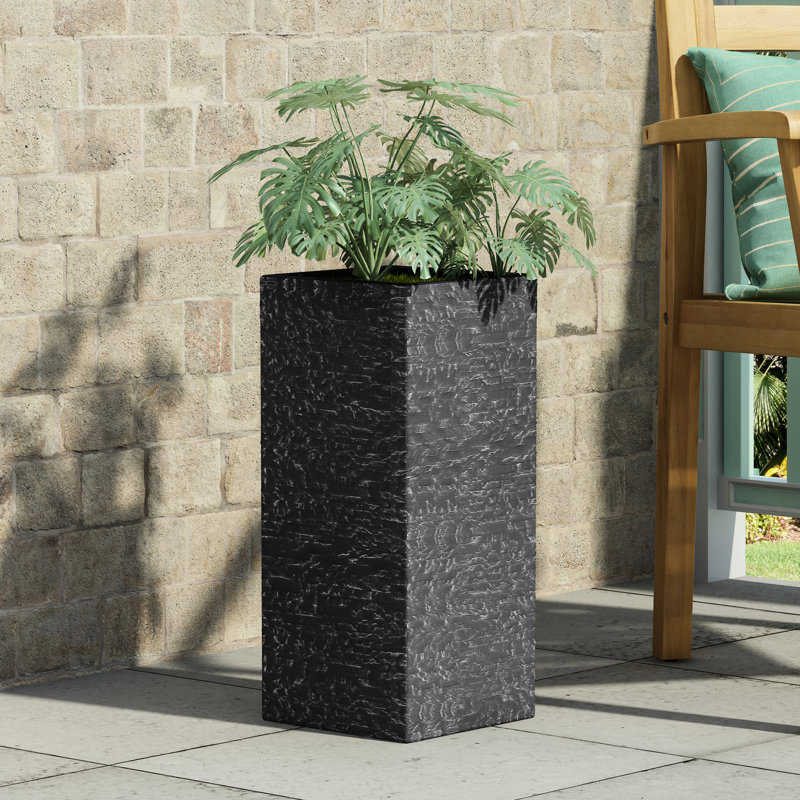 Jardinière d'extérieur grise en oxyde de magnésium - 27,7 cm x 63,3 cm, 7,6 kg