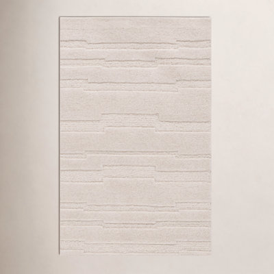 Elona Ivory Hand-Tufted Geometric Wool Rug
