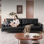 Canapé modulaire noir en similicuir-129020793