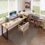 Bureaux en bois massif en L Burlywood-107625006-107625008