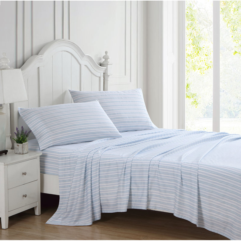 Tommy Hilfiger Cold Spring Reversible Cotton Duvet Cover Set, Queen Sheet Set with 2 Pillowcases, Fern