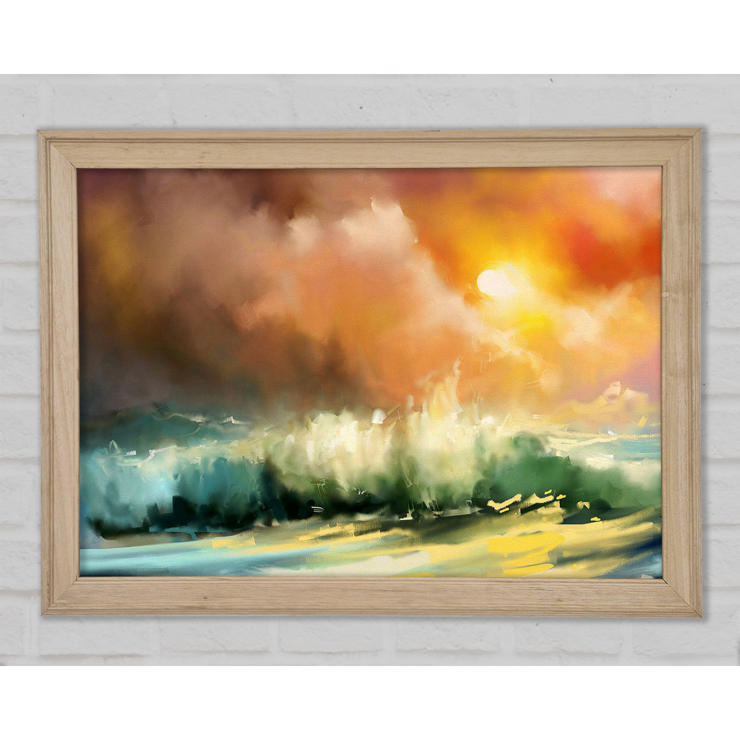 Raging Ocean Skies Gerahmter Druck Wandkunst