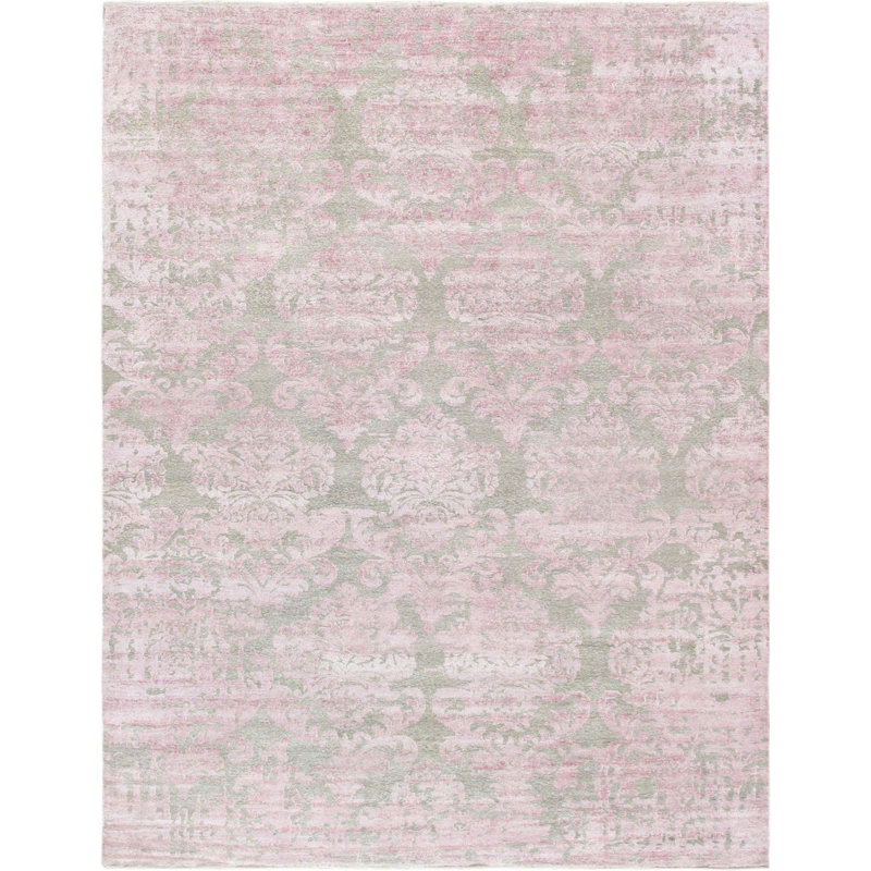 Canvello Transitional Hand-Knotted Silk Area Rug- 9'9" X 13'9"