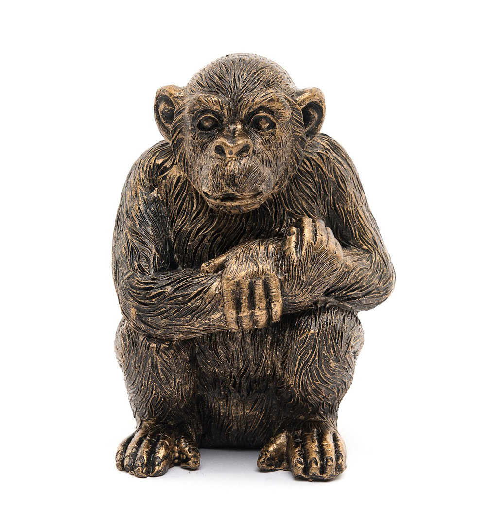 Chimpanzee Bronze Coloured Planter Feet In Gift Box (Set of 3) Jardinopia