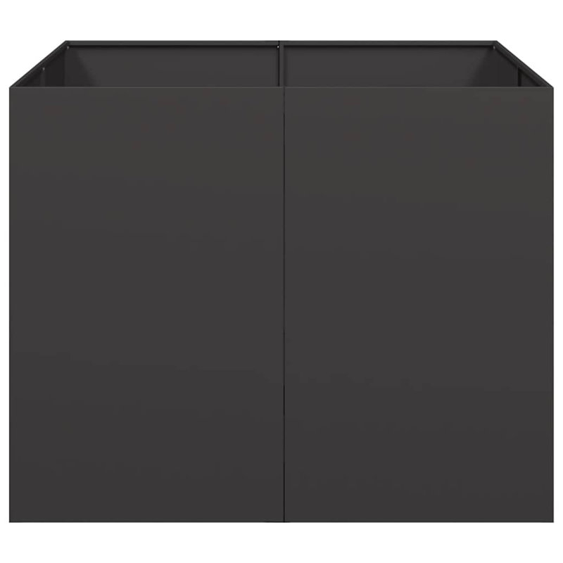 Planter 100X100Cm Steel, 80cm H x 100cm W x 100cm D, Black