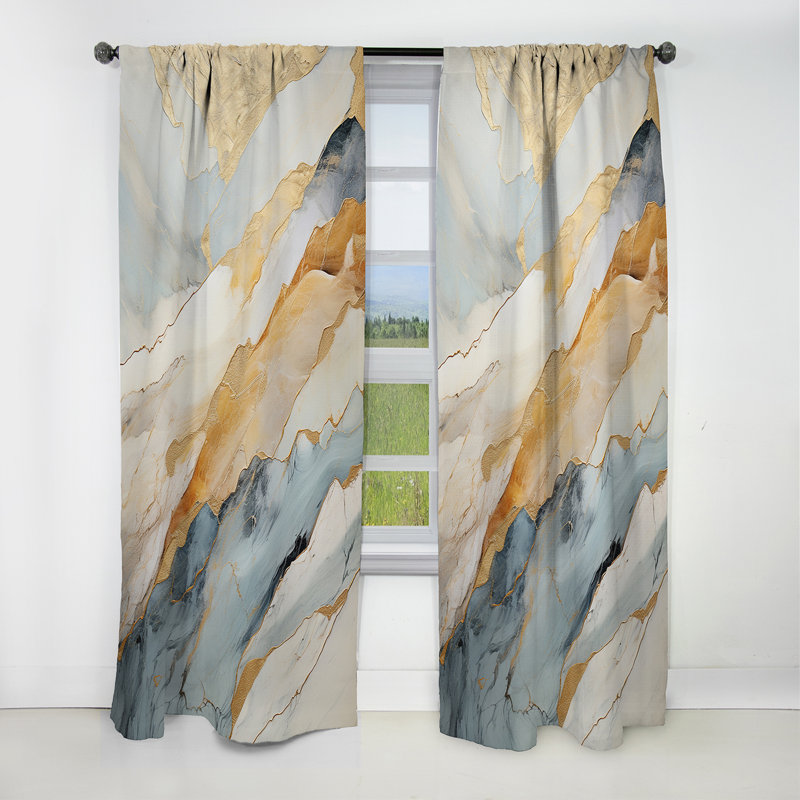 Tofino - Shapes Abstract Blackout Curtain - 1 Panels, 52" W x 84" L