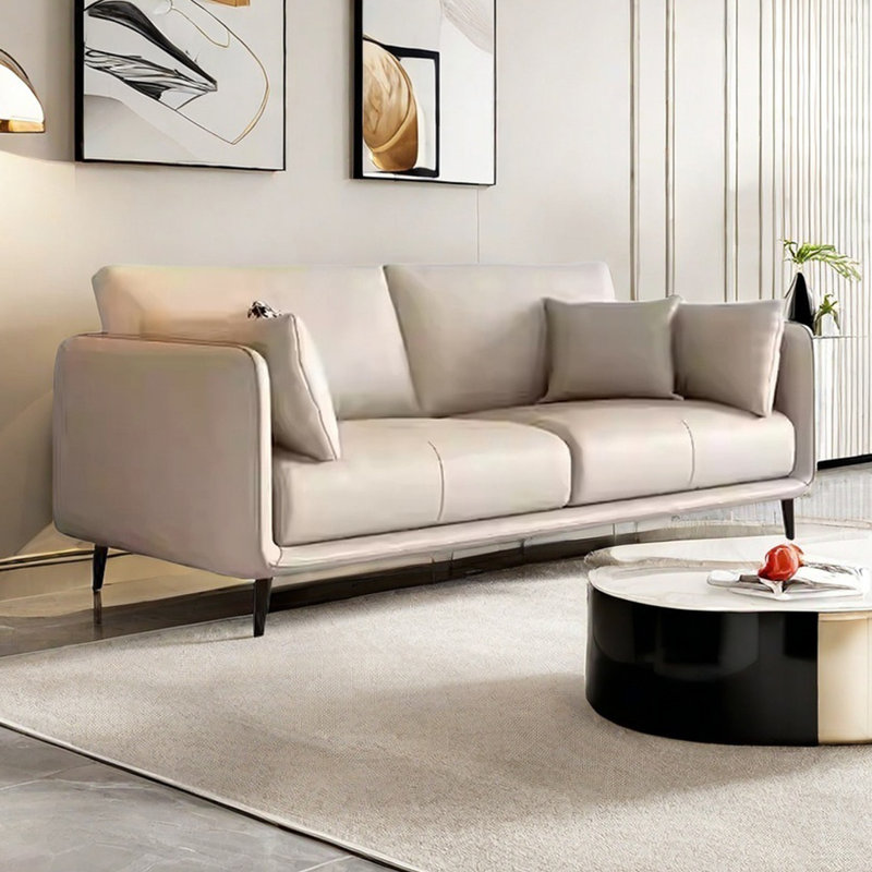 Straight-line Italian modern minimalist sofa, 35" H x 70.86" W x 35.43" D