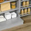 Boîte de rangement pour garde-manger de 41 po, 12 tablettes de porte, portes doubles, 5 tablettes de papier gris réglables pour un rangement efficace, rangement ordonné