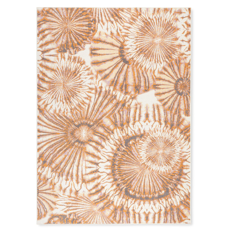 TOMMY BAHAMA Shibori Summer Tie Dye Indoor Outdoor Area Rug Rust/Purple/Ivory, Rectangle 5'2" x 7'2"