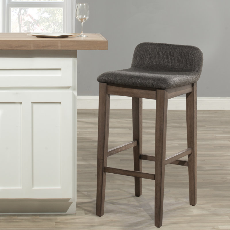 Sherlock Upholstered Counter Stool, Distressed Gray, Bar Stool (30" Seat Height)