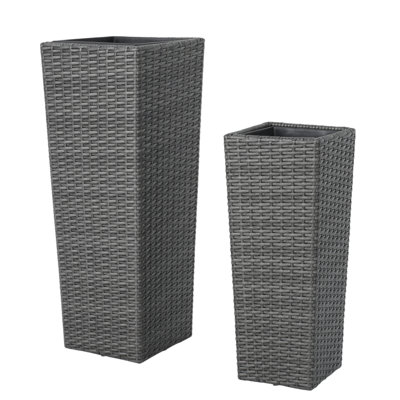 31 In. H Rattan Planter Pot Set（2 Pack）