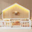 Lit simple au sol avec rails hauts, lit Montessori en bois avec lumière-1786220311-1786220308