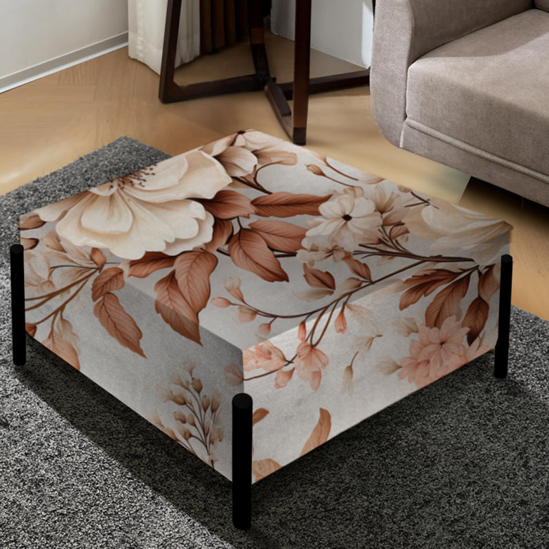 Grand repose-pieds carré Vintage V Florals