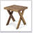 Handcrafted Acacia Wood Side Table With Sandblast Teak Finish For Outdoor Use And Rustic Charm