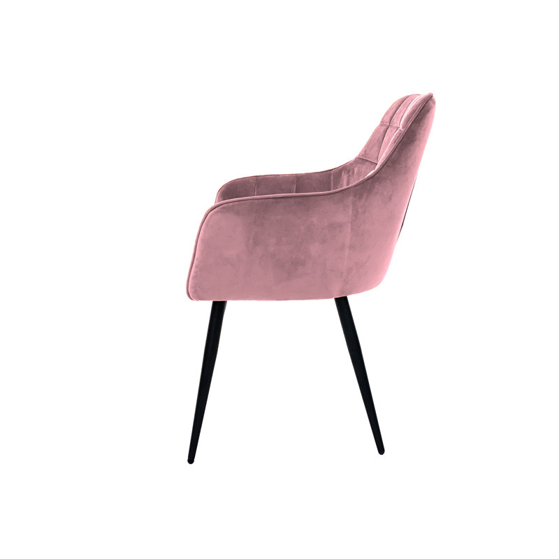 49.5cm H Velvet Upholstered Armchair, Blush Pink