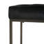 Banc rembourré moderne, noir et bronze, conception de lignes précises, pieds en métal poli, coutures en diamant pour sophistication, structure en fer, rembourrage en mousse, matériau en velours, produit de 44,98 po-883511849