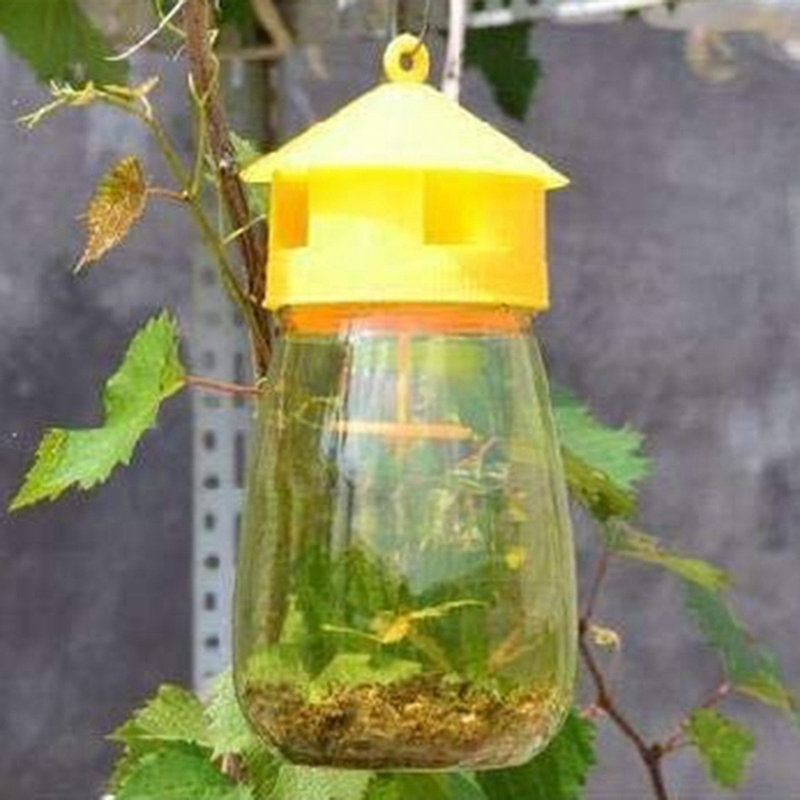 Paquet de 2 pièges à mouches réutilisables, piège à mouches à fruits pour l'extérieur