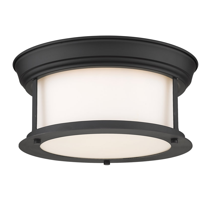 Canale Glass Flush Mount, 5.5"H x 11"W x 11"D, Matte Black