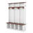 Wooden Style Hall Tree With Arched Design, Walnut Storage Bench, 4-In-1 Hallway Shoe Cabinet With 5 Black Hooks, 7 Cubbies-1231576363