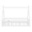 Tent-Shaped Floor Bed With Guardrails, Slats, And Door-1337130537