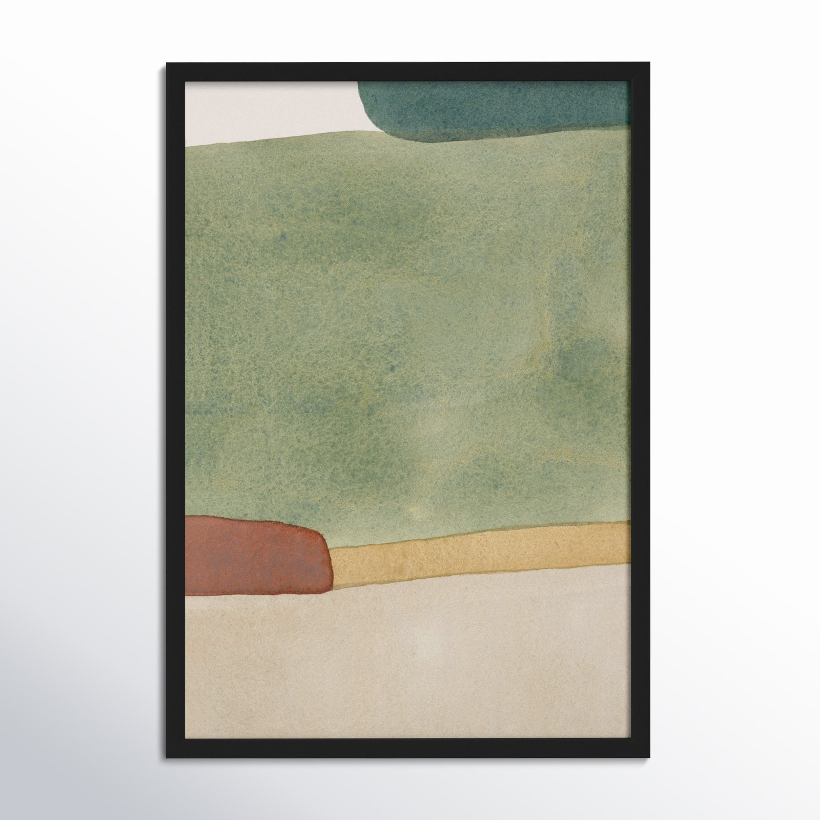Distant Green by Julia Balfour, 14" W x 20" H, Black