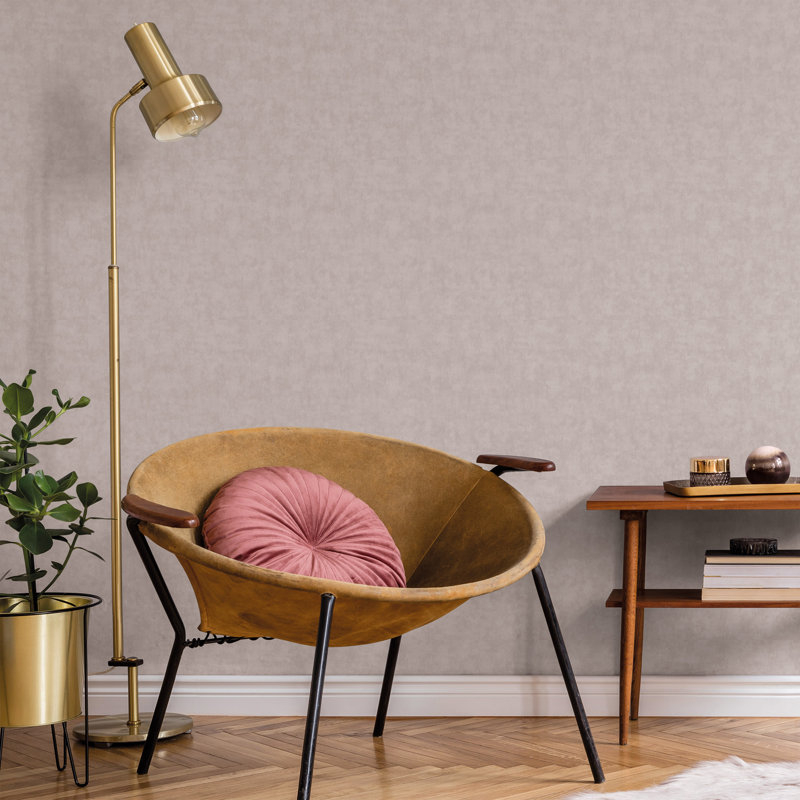 Luxe Matte Plain Wallpaper, Beige