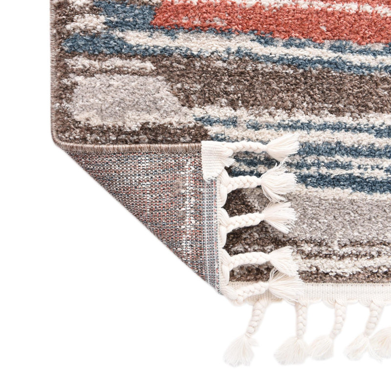 Tapis blanc / vert / bleu Frystown, Carré 10 pi