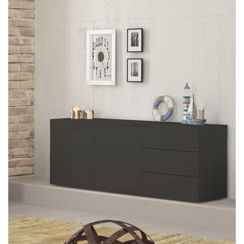 Cadiz 170cm Sideboard, Glossy Anthracite