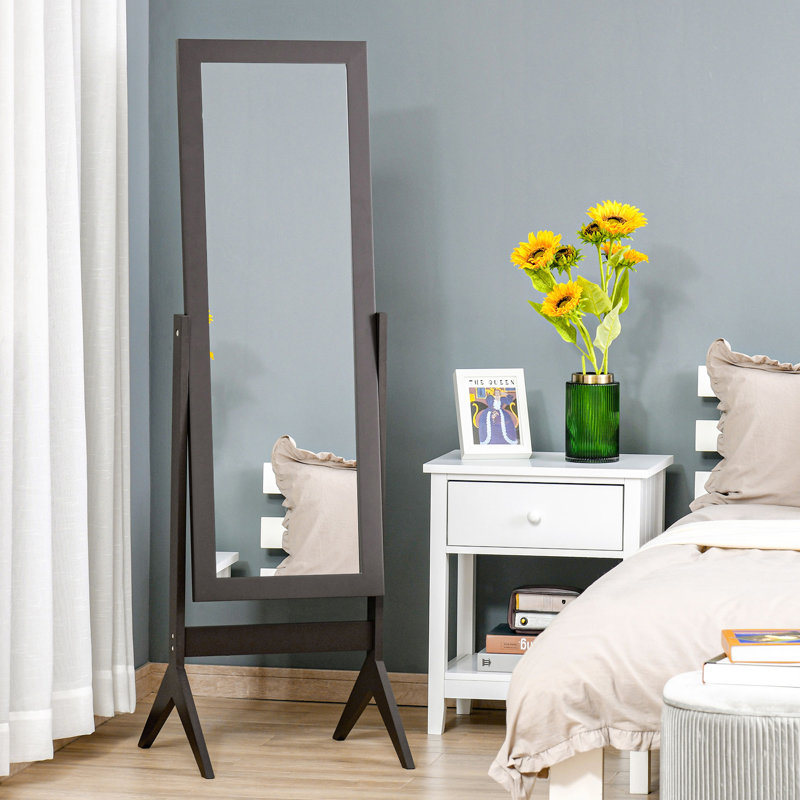 HOMCOM Full Length Mirror Freestanding Adjustable Angle 148 x 47 cm, Dark Brown