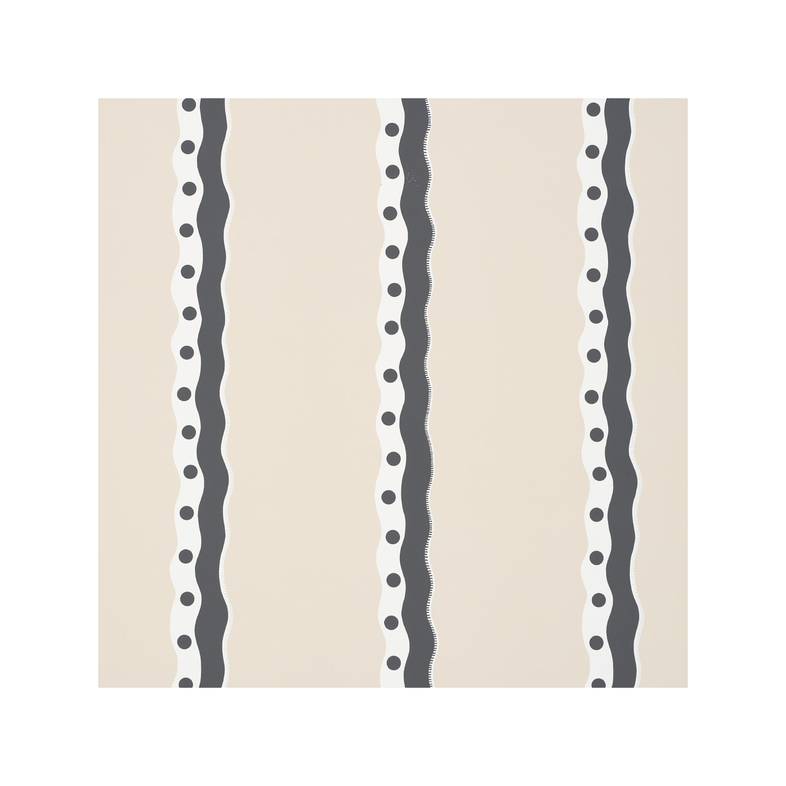 Rousseau Stripe Wallpaper, Noir/Cream