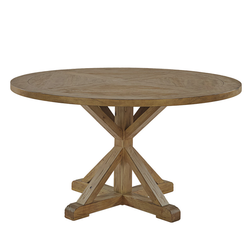 Table de salle à manger à piédestal Ashbaugh, L 54 po x l 54 po, Naturel