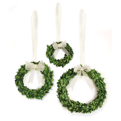 Perserved Greens 3 Piece Wreath Set