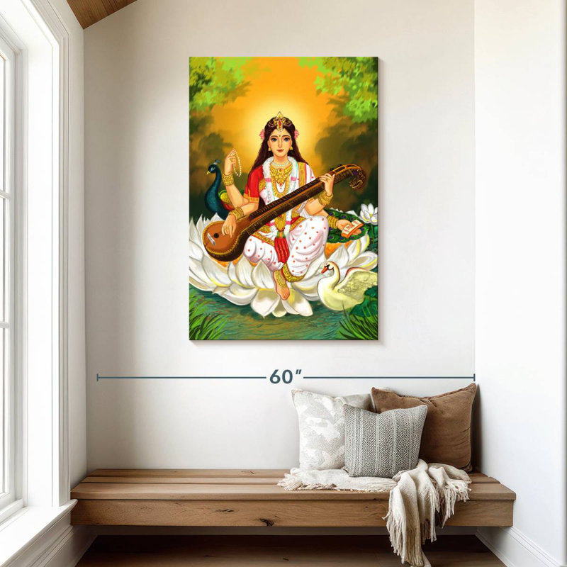 Adella Saraswati jouant de la musique, H 45 po x l 30 po