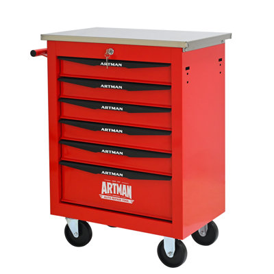 6 Drawers Multifunctional Tool Cart with Wheels and Lockable System