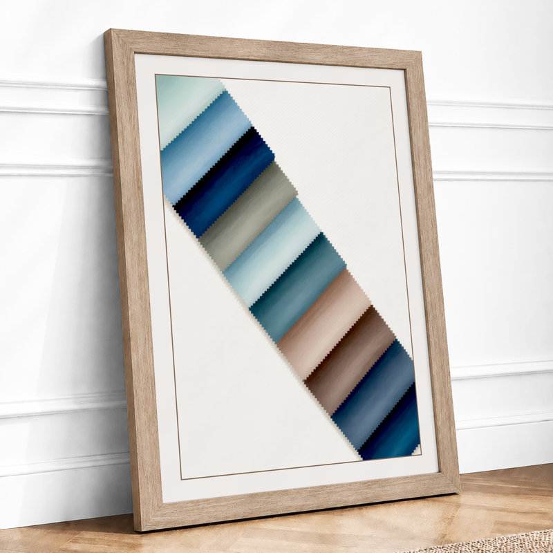 Material Palette Study Minimalist - Framed Print, A4 - 29.7 x 21.0 cm, Oak