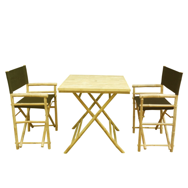 Shawmut 2 - Person Patio Dining Set with Square Table, Black
