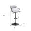 Chaise de bar réglable en hauteur à dossier bas en tissu gris clair et noir-123245827