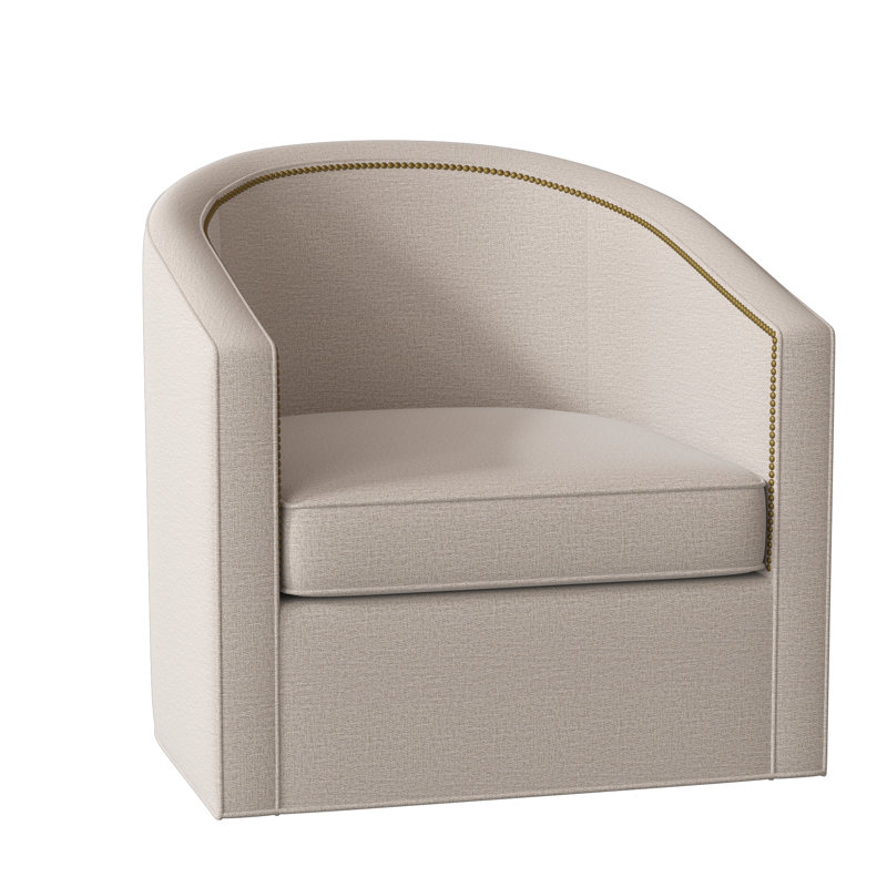 Ambassador Barrel Chair, Elise Linen, Antique Brass Small