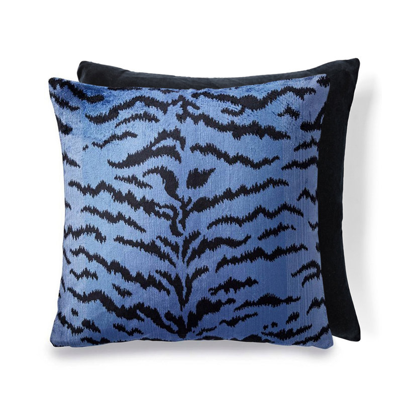 Wild Glamour Euro Pillow Cover & Insert, Blue/Black